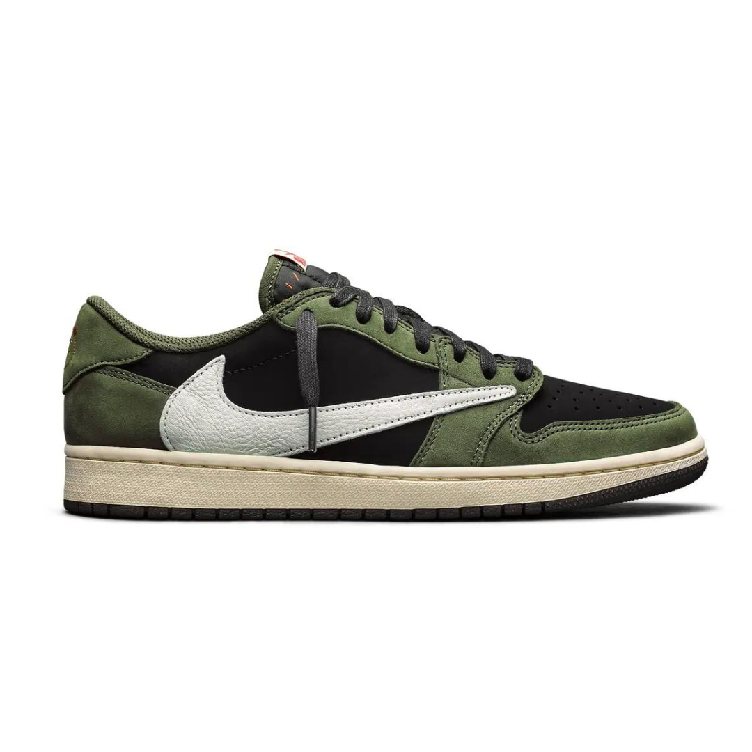Tênis Nike Travis Scott x Air Jordan 1 Low Black Olive Tênis Nike Travis Scott x Air Jordan 1 Low Black Olive