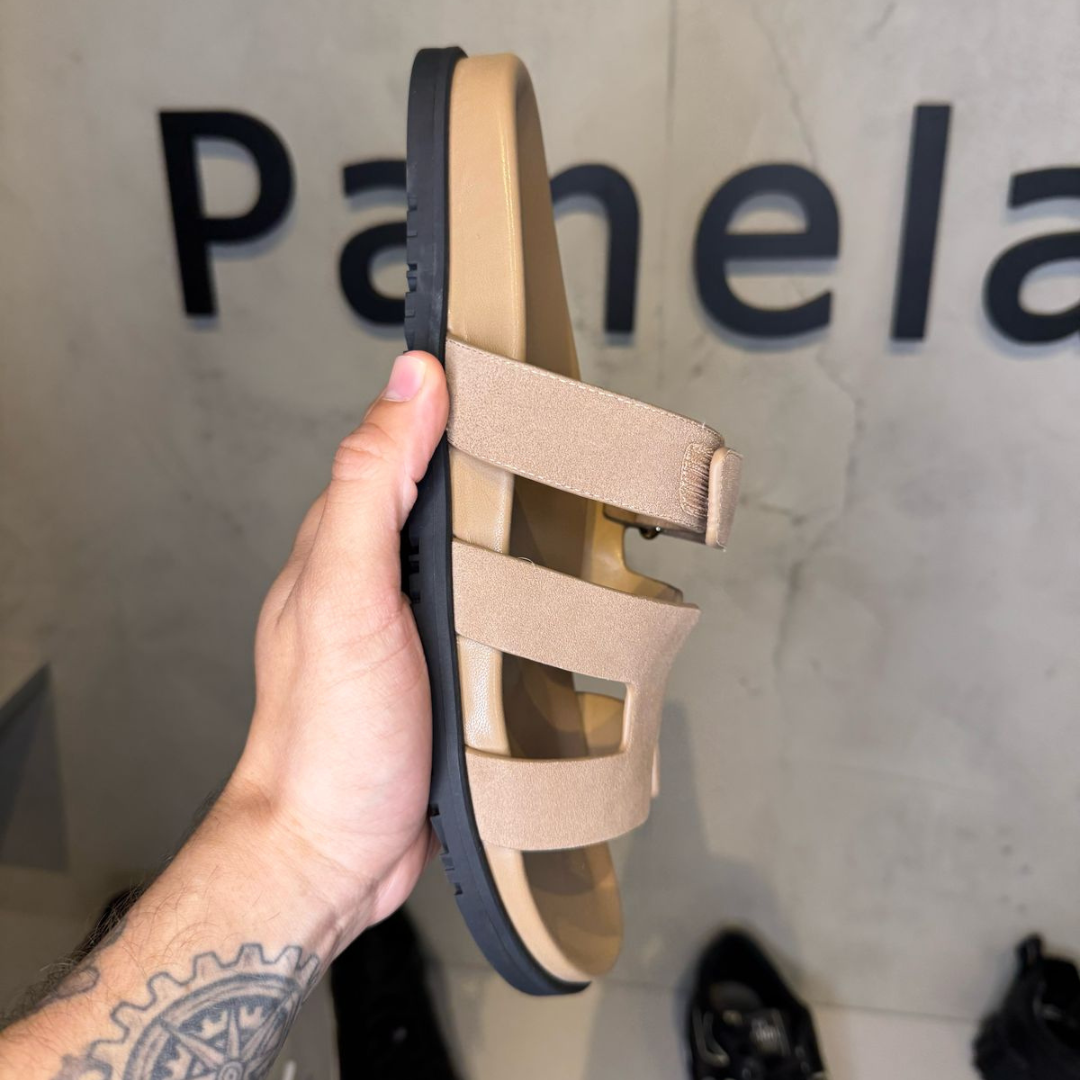 Sandália Chypre Hermes Bege (PRONTA ENTREGA)