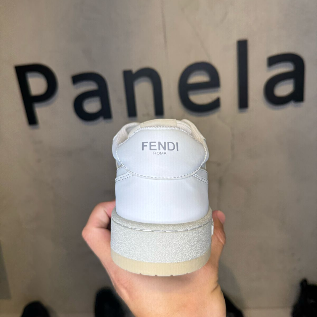 FENDI Tênis Match de couro com aplicação FF BRANCO (PRONTA ENTREGA)