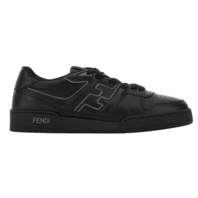 FENDI Tênis Match de couro com aplicação FF PRETO