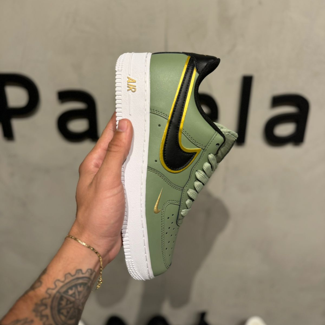 Nike Air Force 1 '07 LV8 Double Swoosh Olive Gold Black