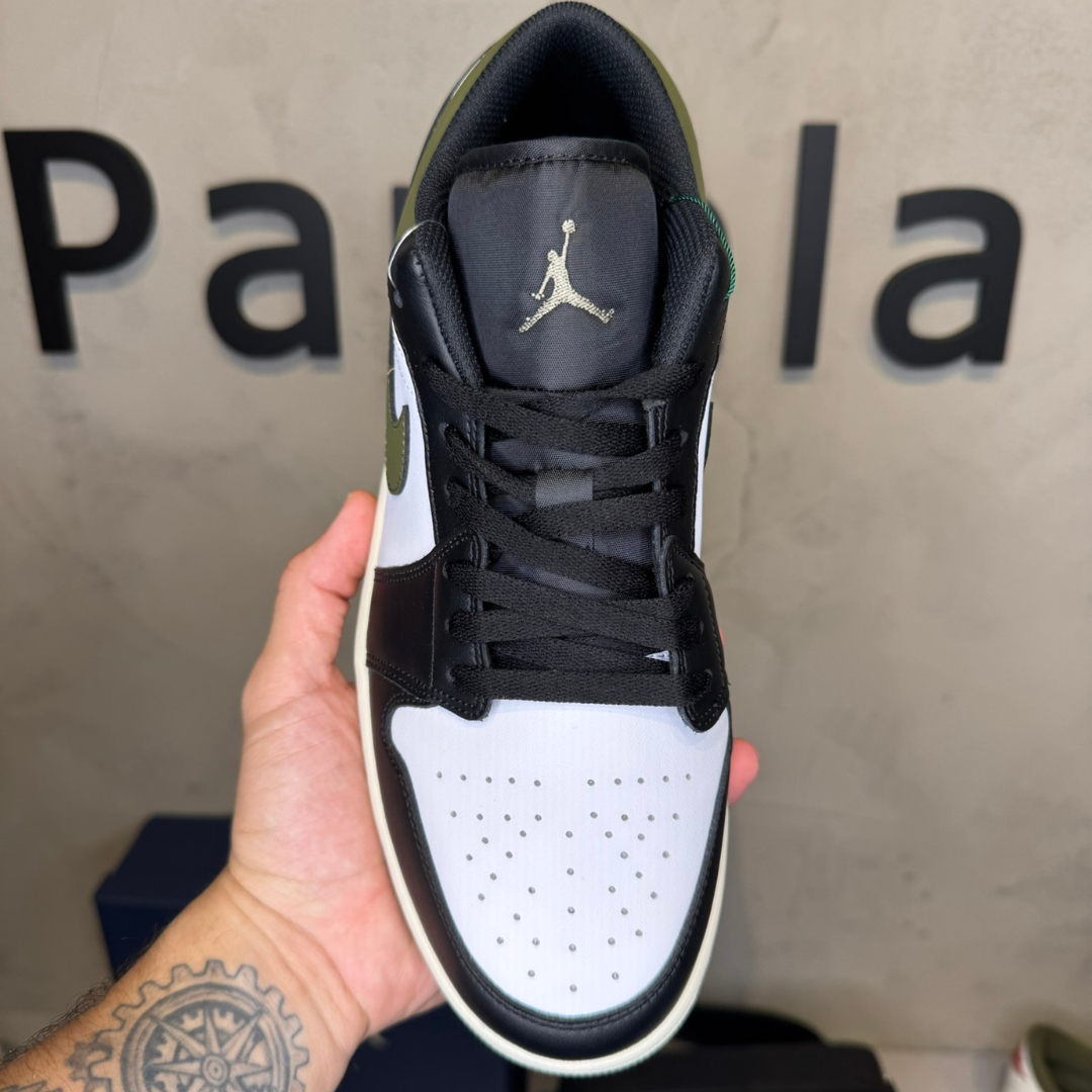 Air Jordan 1 Low Black Toe Medium Olive