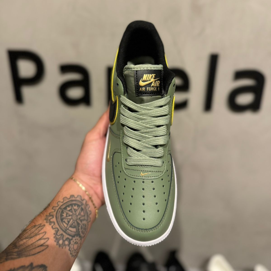 Nike Air Force 1 '07 LV8 Double Swoosh Olive Gold Black