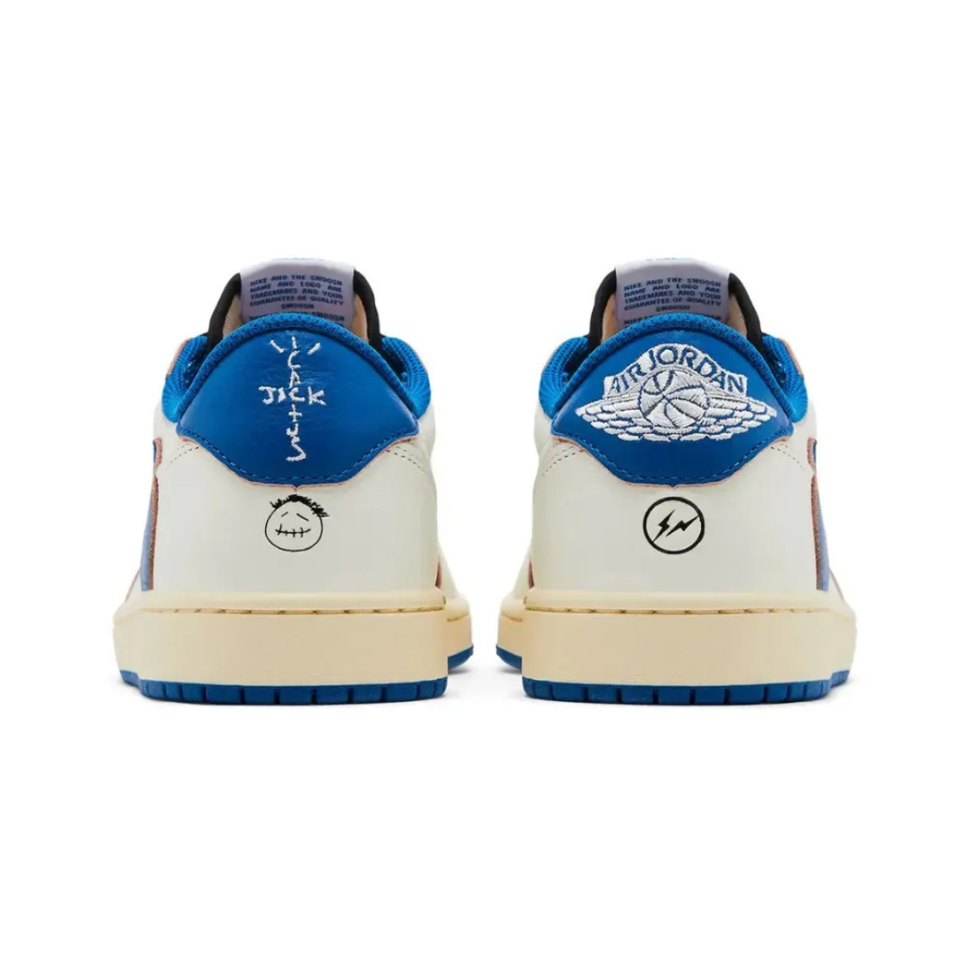 Fragment x Travis Scott x Air Jordan 1 Low OG SP Sail Military Blue