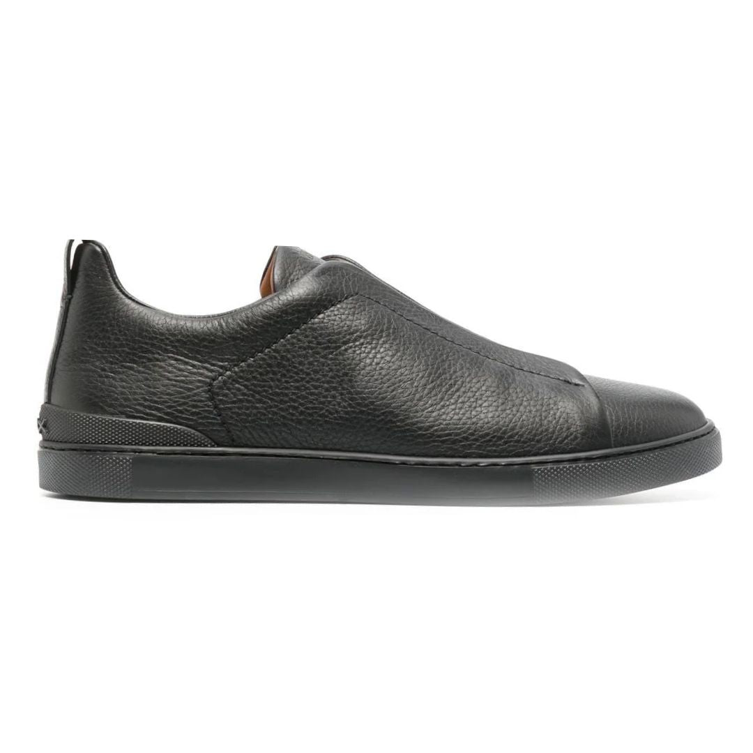 Zegna Mocassim de Couro com Recortes