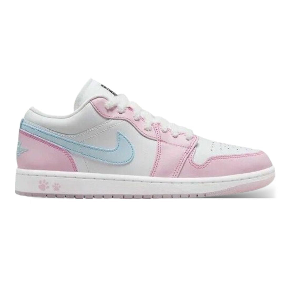 Air Jordan 1 Low Paw Print White Pink